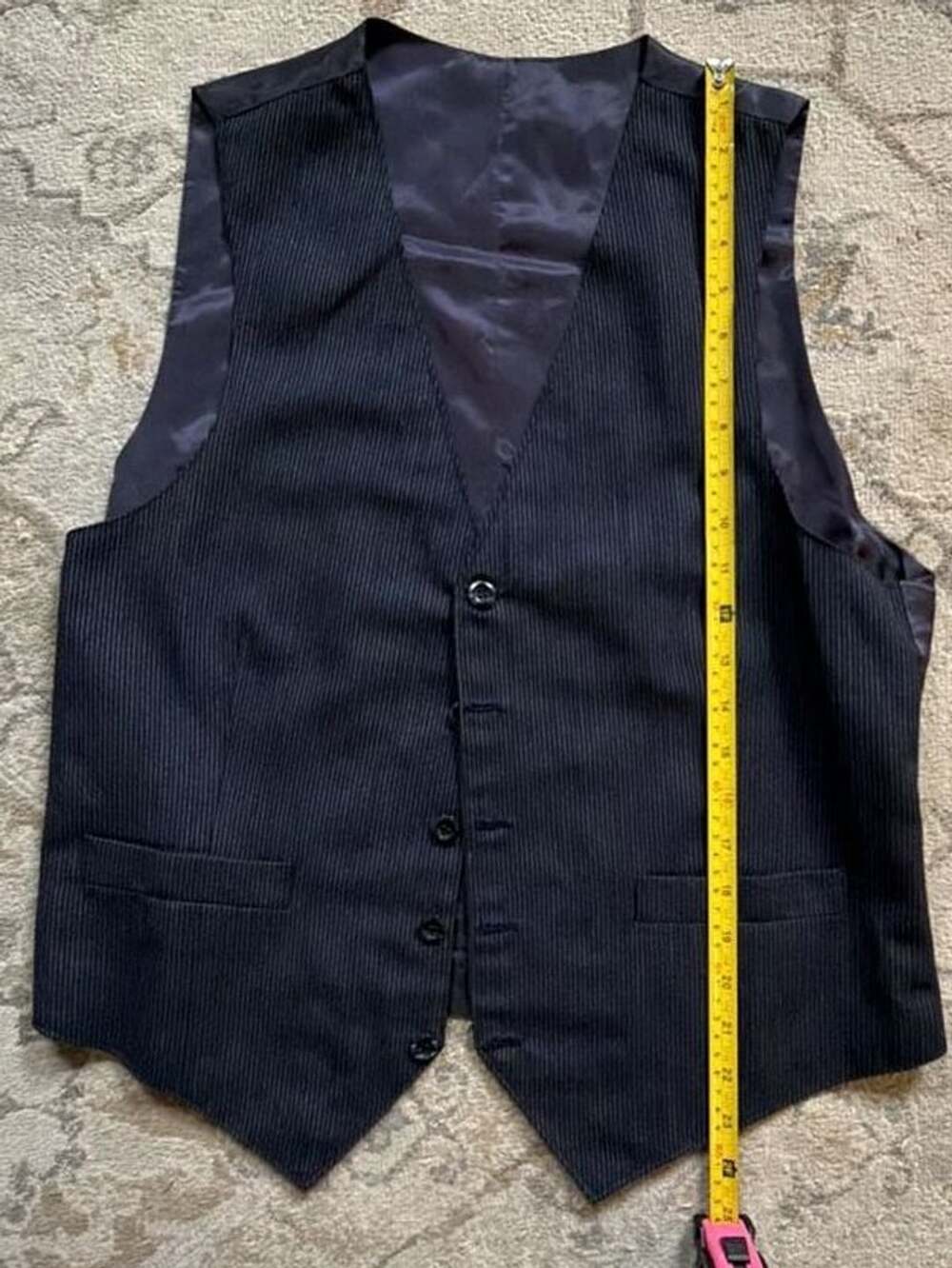 Christian Dior Pinstripe Vest Size 38 Dark Blue Formal Waistcoat